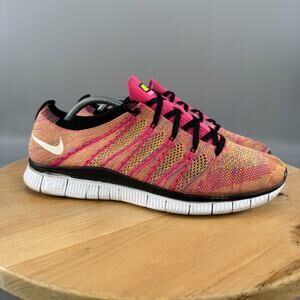 Nike Free Flyknit NSW Men’s Size 11.5 Shoes Pink Flash Running Lightweight